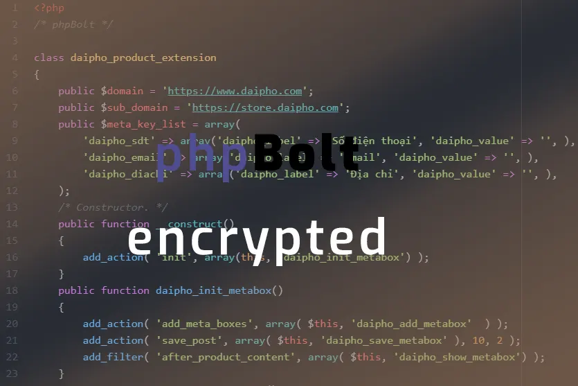 phpBolt: Bảo vệ và mã hóa mã nguồn PHP