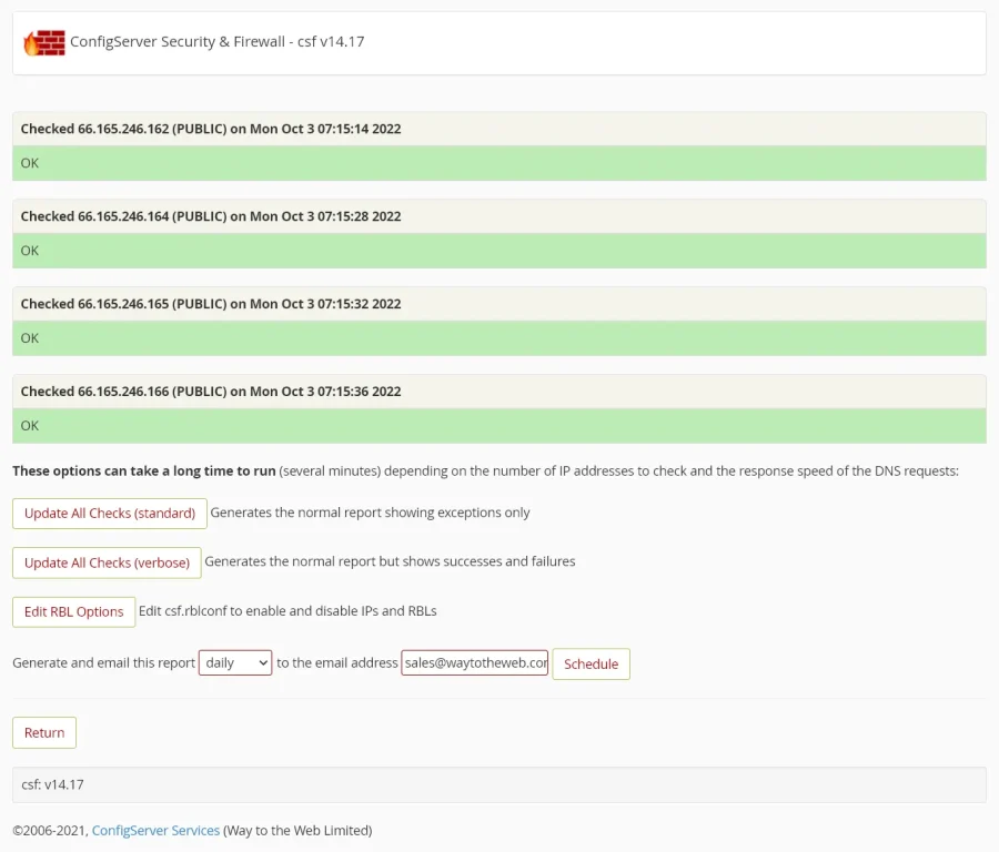 ConfigServer Security and Firewall (CSF)